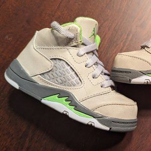 Air Jordan Retro 5 Green Bean - Size Toddler 5C